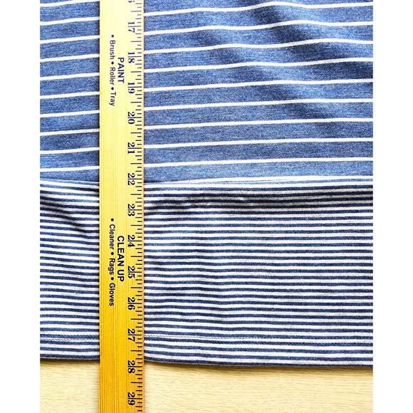 TOP/JONES NEW YORK-Blue Denim and Gray Color-Long Sleeves-Stripes-Size X Large - Picture 10 of 14